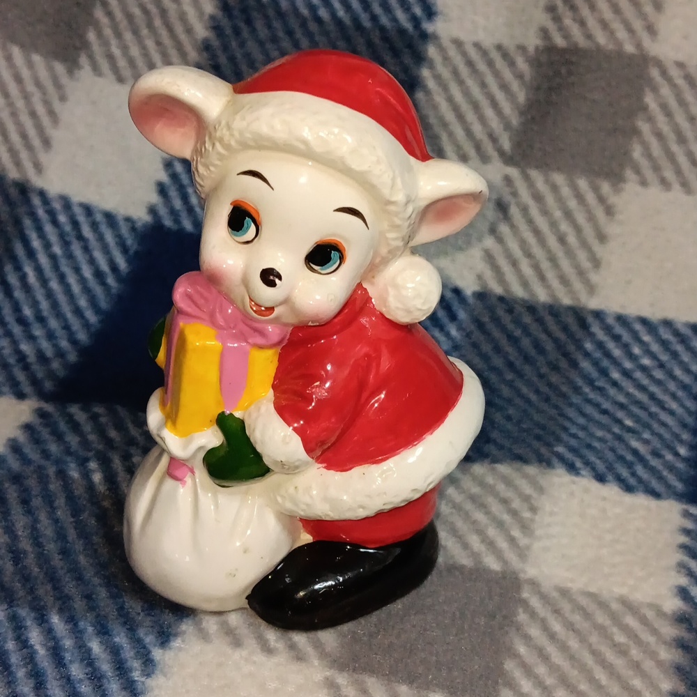 Vintage Ceramic Santa mouse